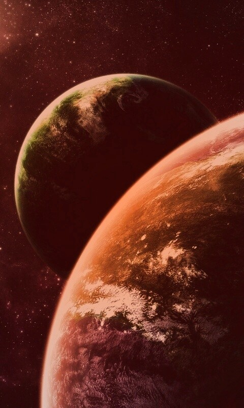 Две планеты в космосе обои