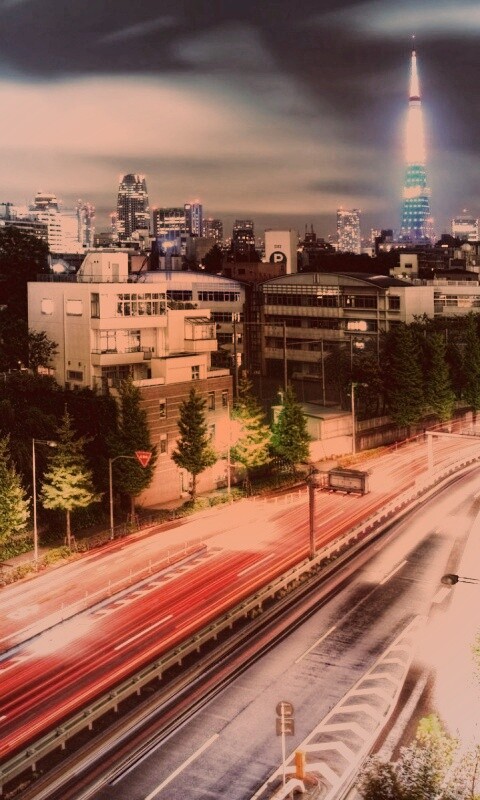 Светящийся город обои