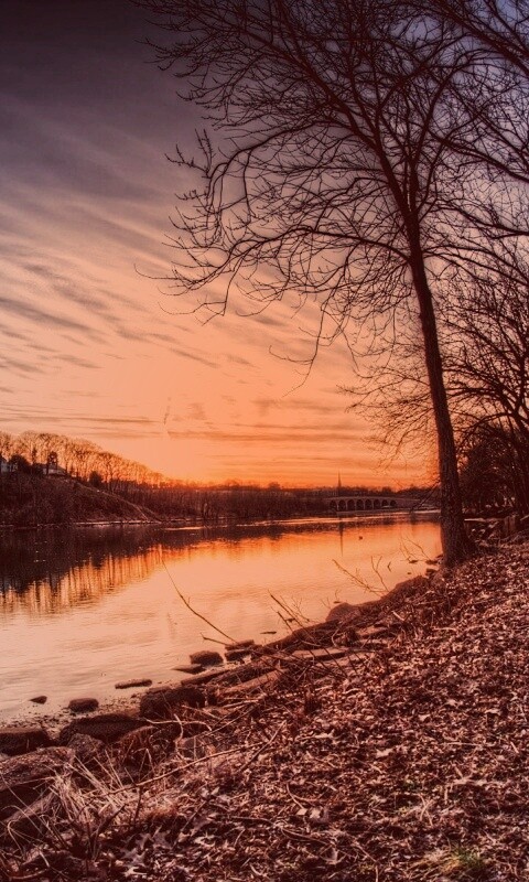 Осенний закат обои