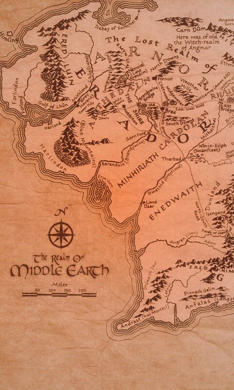 Карта Средиземья обои