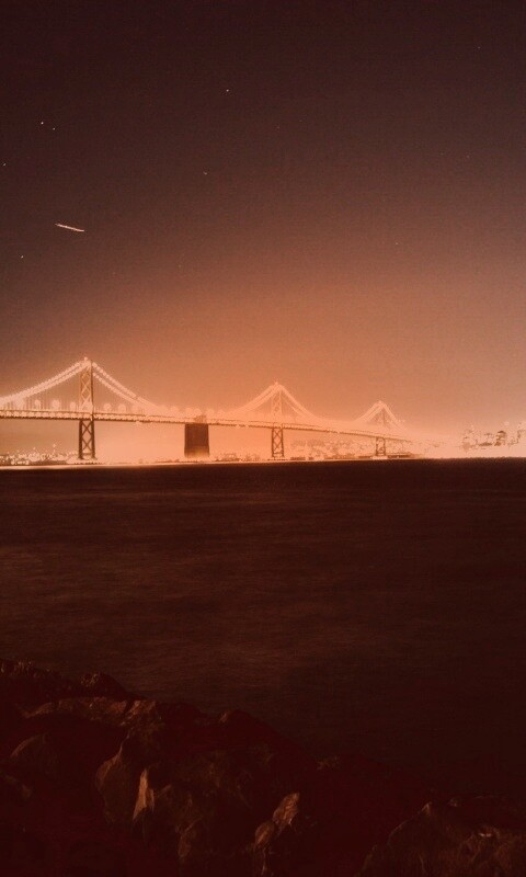 Вид на ночной мост обои