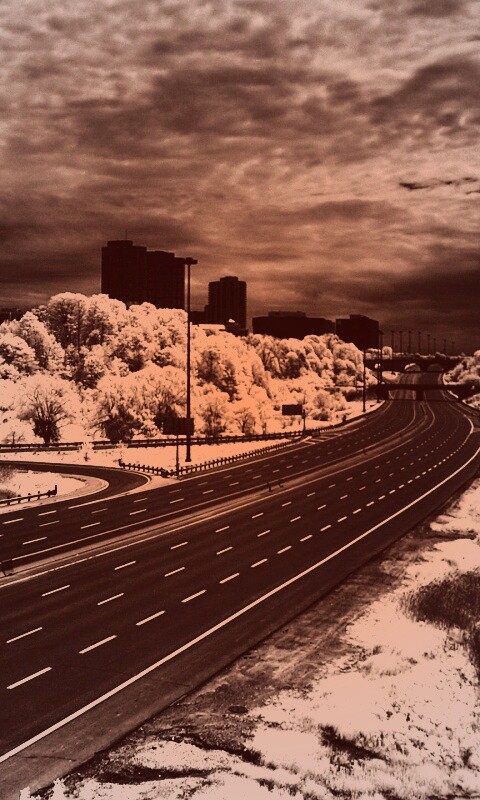 Черно-белое шоссе обои