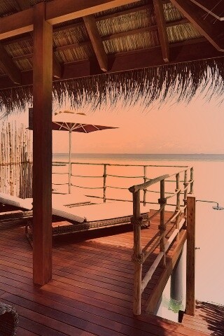 Домик на пляже обои