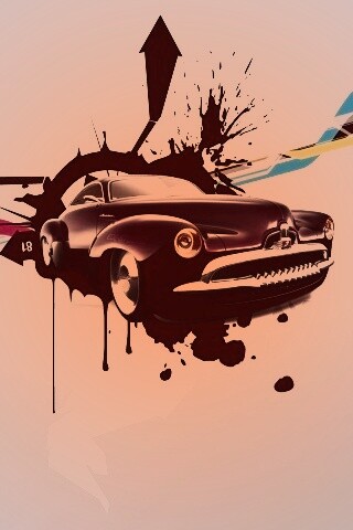 Абстракция с ретро авто обои