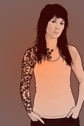 Девушка с татуировкой в виде листвы обои