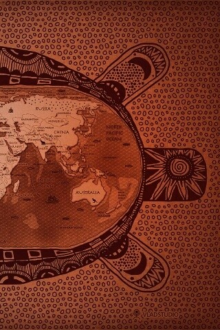 Карта мира на черепахе обои