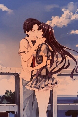 Поцелуй на набережной обои