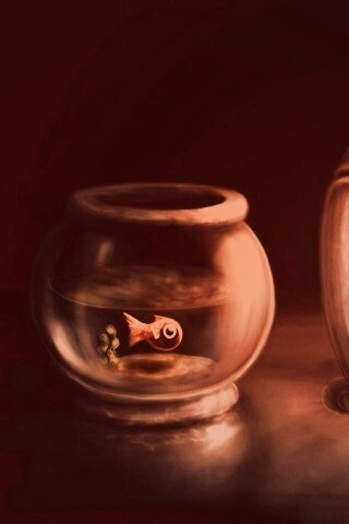 Большая и маленькая рыбки обои