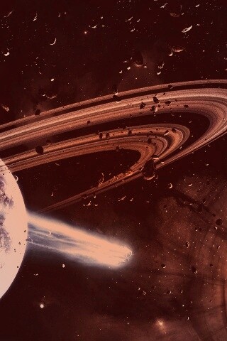 Голубой метеорит и туманность в виде сердца обои