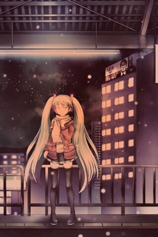 Девочка на остановке обои