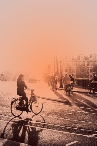 Утро в европейском городе обои