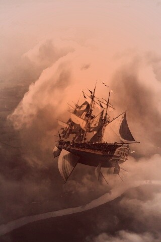 Летающий корабль обои