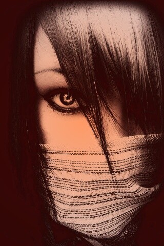 Девушка с закрытым ртом обои