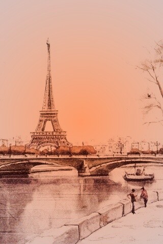 Рисунок Эйфелевой башни обои