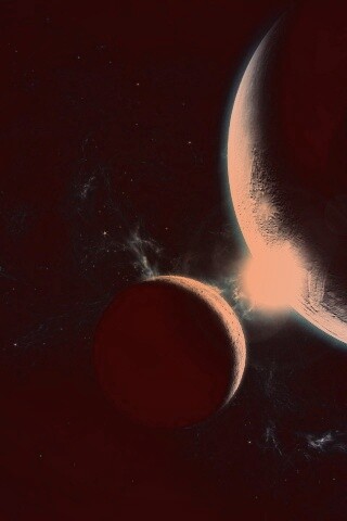 Планета и спутник обои