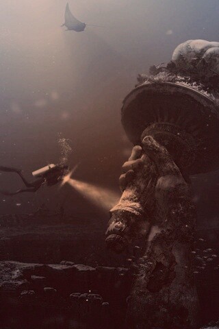 Затопленный Нью-Йорк обои