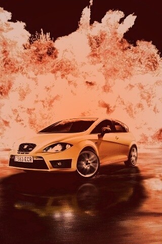 Желтый Леон на фоне взрыва обои