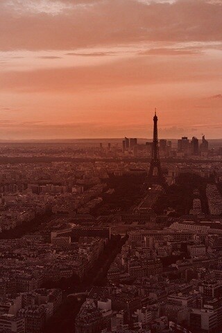 Вид на вечерний Париж обои