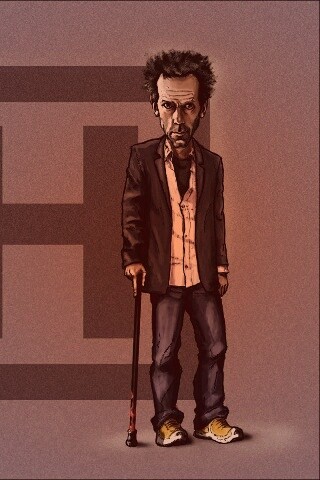 Шарж на доктора Хауса обои