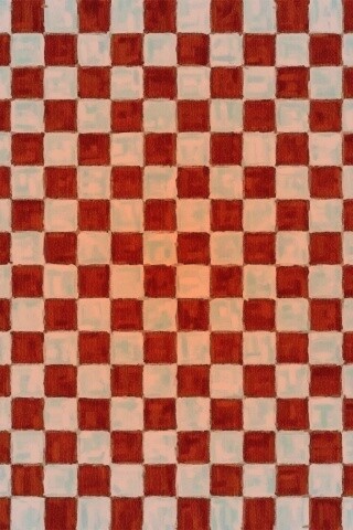 Рисованные красно-голубые клетки обои