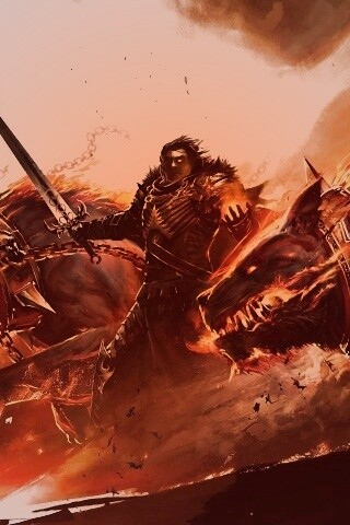 Темный рыцарь и гончие смерти обои