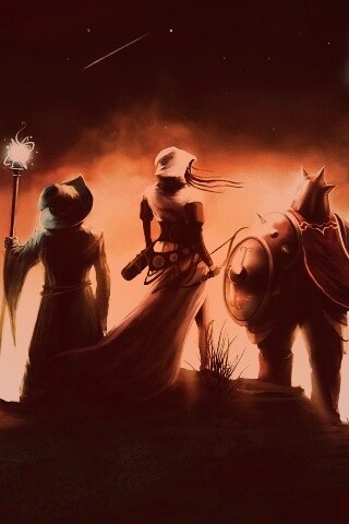 Воин, лучник и маг обои