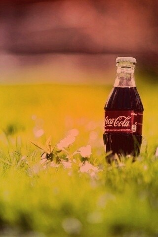 Кока-Кола на траве обои
