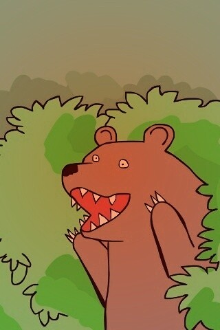 Медведь в кустах обои