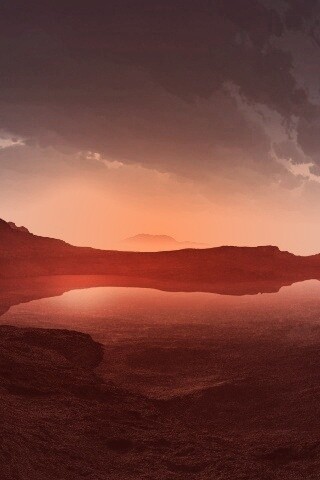 Озеро в каменистой пустыне обои