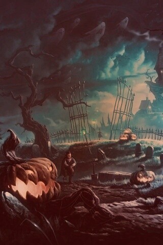 Кладбище на Хэллоувин обои