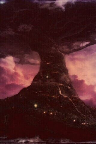 Дерево-город обои