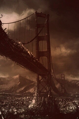 Постапокалиптические Золотые Ворота обои