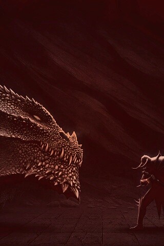 Дракон и воин обои