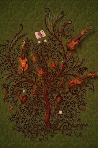 Музыкальное дерево обои