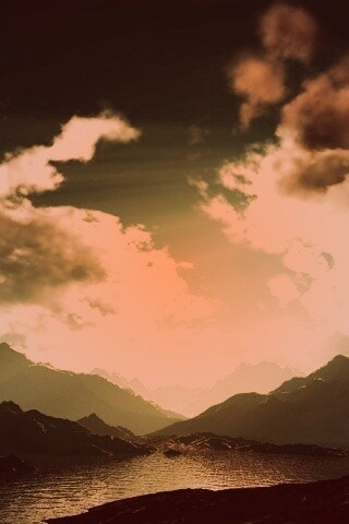 Закат в горах обои