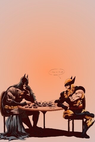 Бэтмен и Расомаха играют в шахматы обои