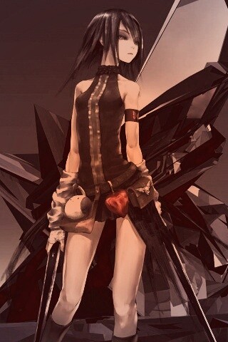 Девушка с двумя мечами обои