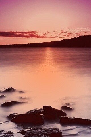 Восход над озером обои