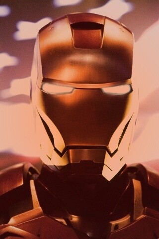 Железный человек на фоне американского флага обои