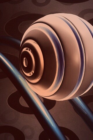 Шарик на рельсах американских горок обои