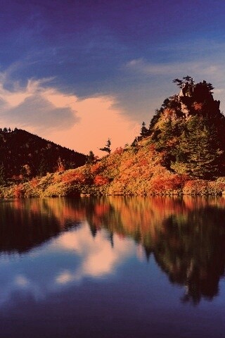 Берег озера в Японии обои