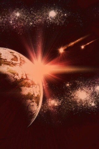 Кометы пролетают вблизи планеты обои