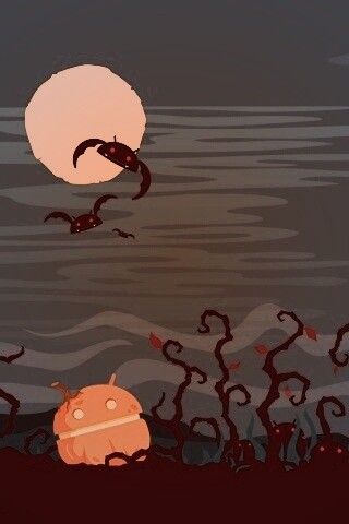 Хэллоуин в стиле Google Android обои