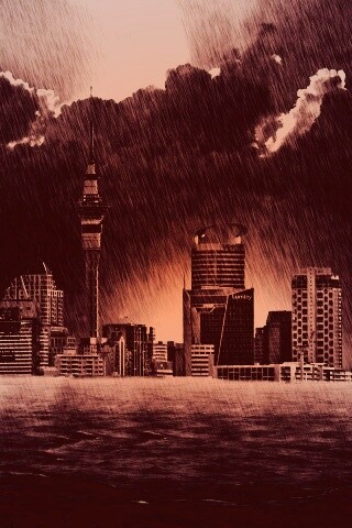 Гроза над городом обои