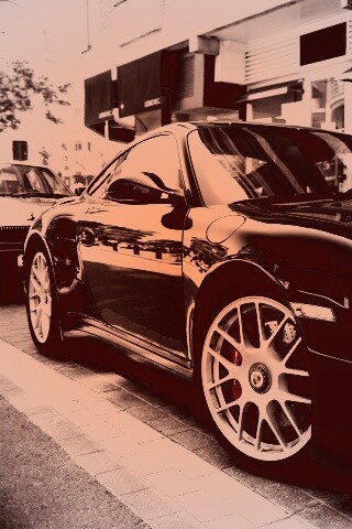 Чёрно-белое фото Porsche обои