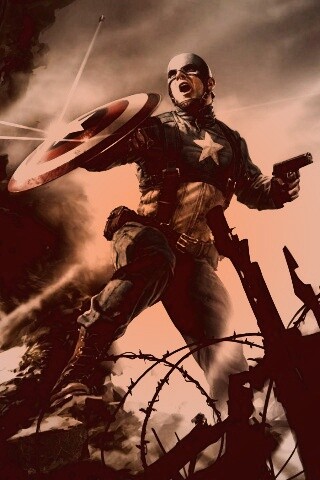 Капитан Америка на баррикадах обои