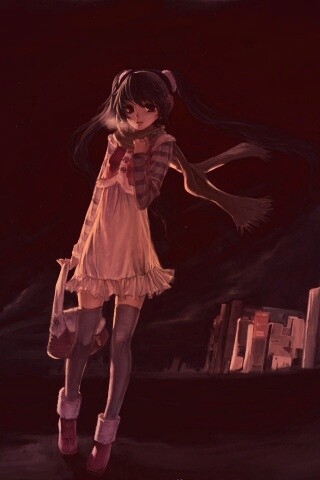 Девочка уходит из города обои