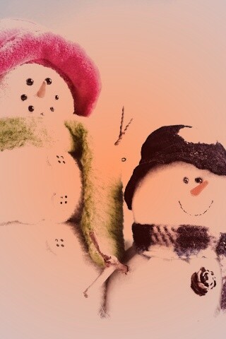 Улыбчивые снеговики обои