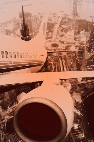 Взлет над городом обои