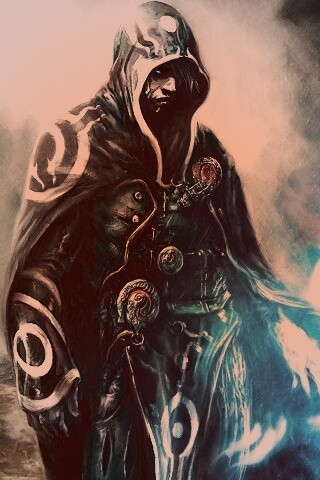 Темный маг в плаще-накидке обои